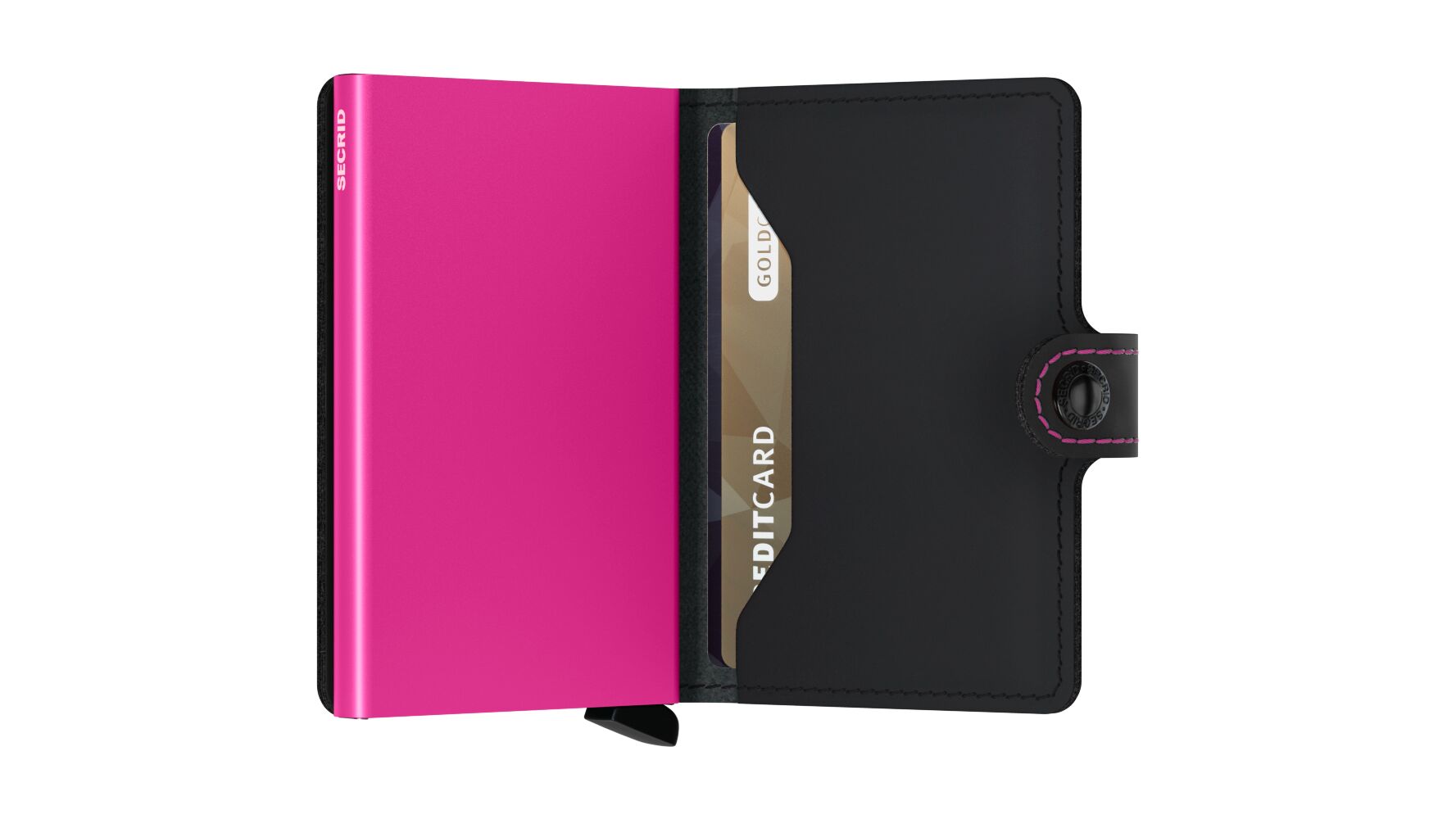 Secrid Miniwallet - Matte Black/Fuchsia