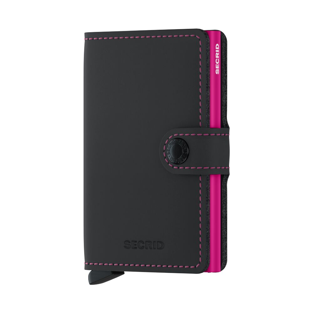 Secrid Miniwallet - Matte Black/Fuchsia