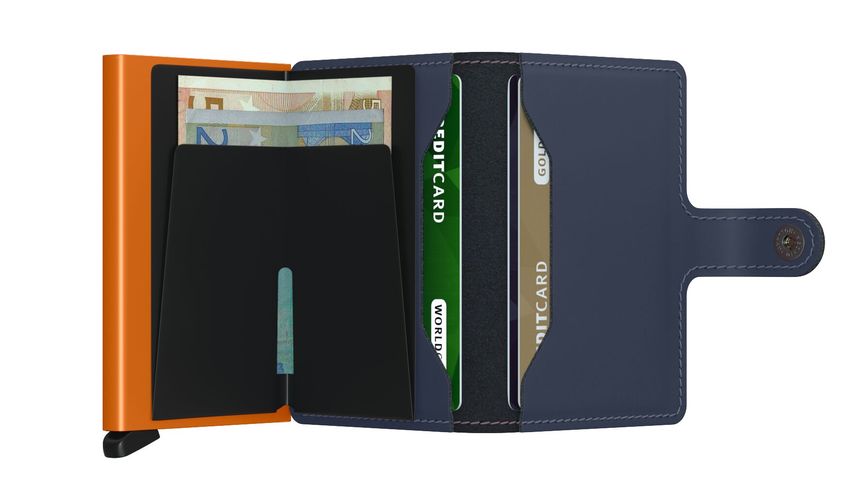 Secrid Miniwallet - Matte Nightblue/Orange