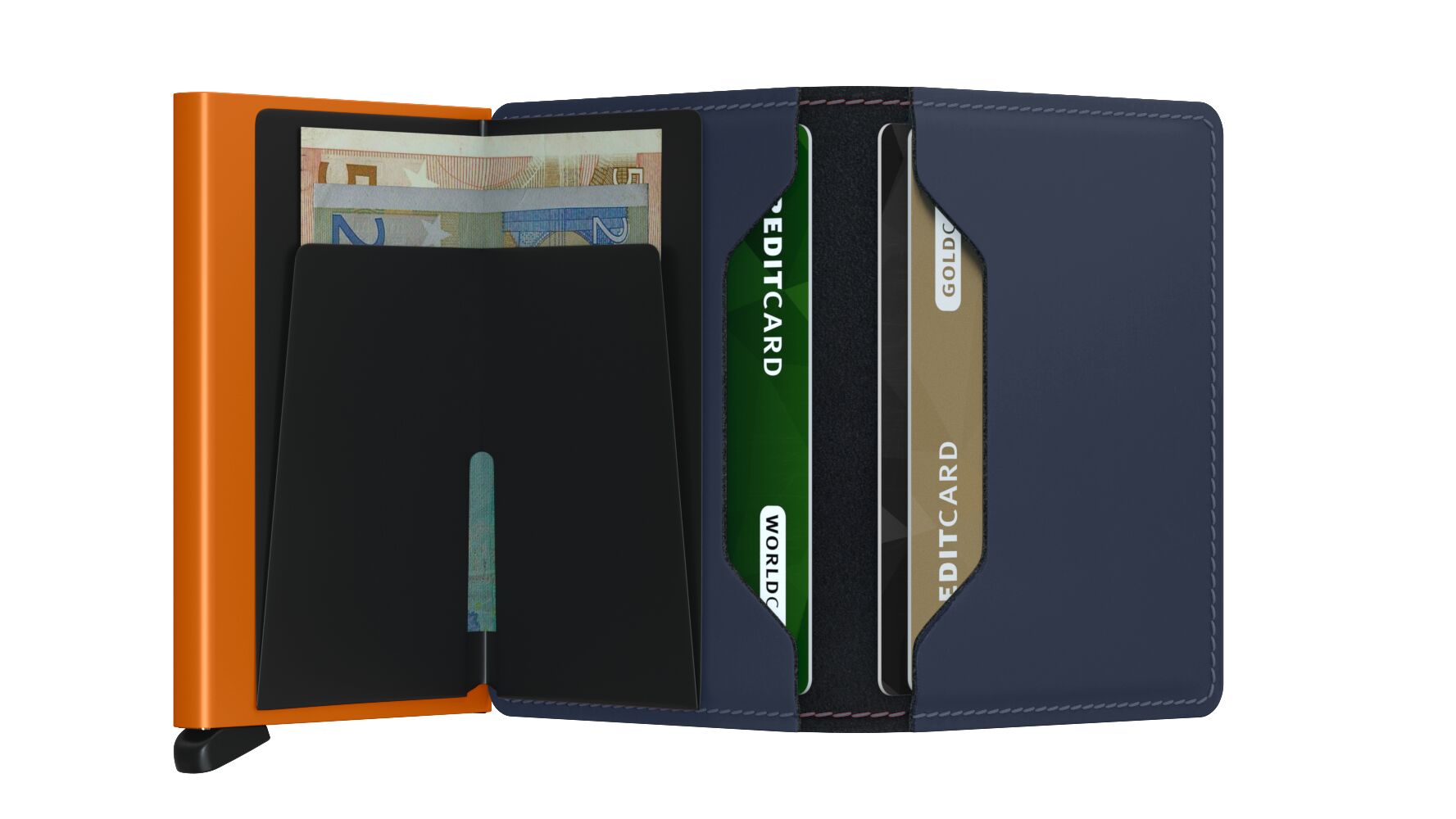 Secrid Slimwallet - Matte Nightblue/Orange