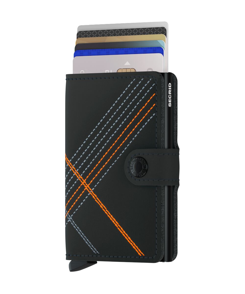 Secrid Miniwallet - Stitch Linea Black/Orange