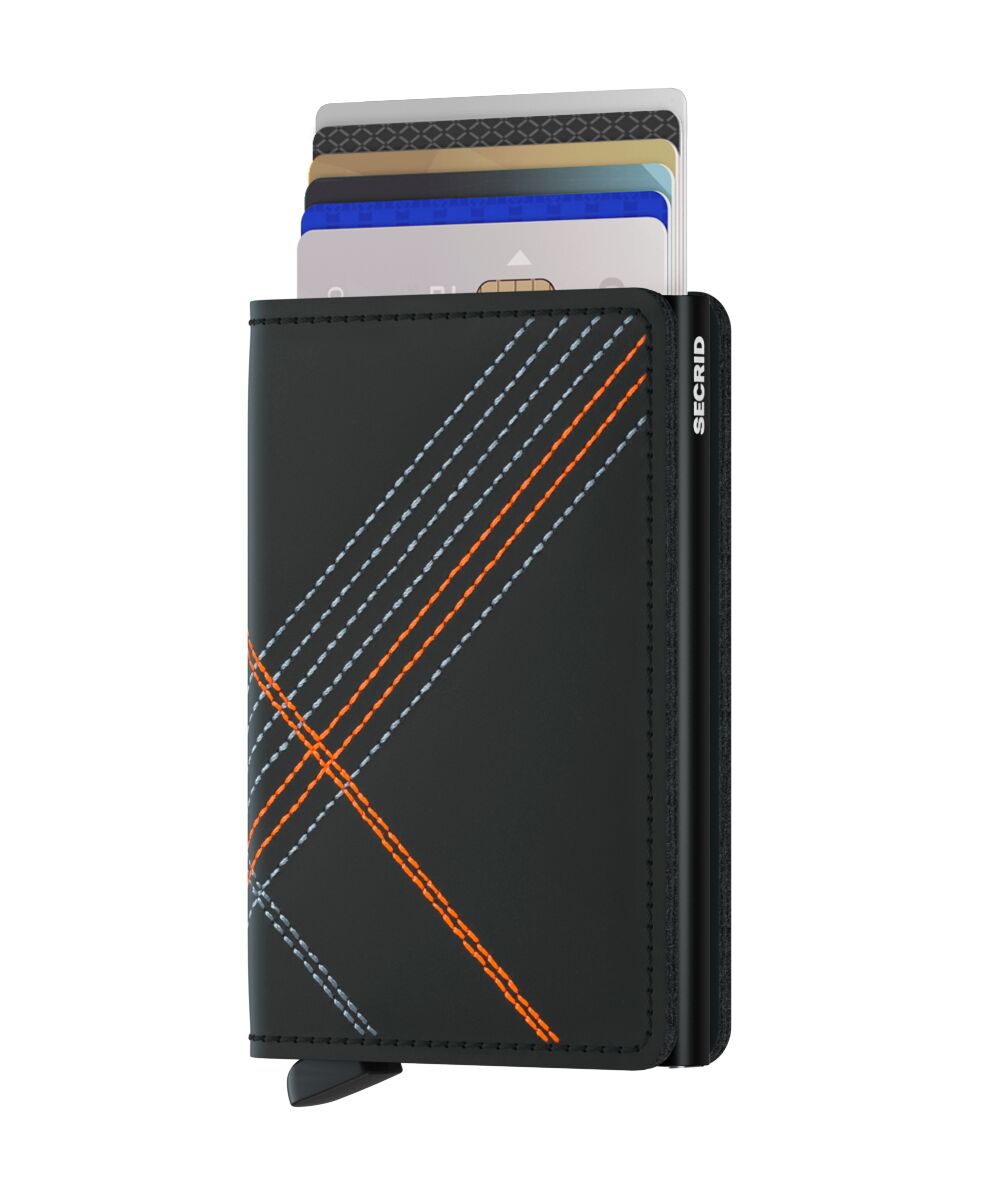 Secrid Slimwallet - Stitch Linea Black/Orange