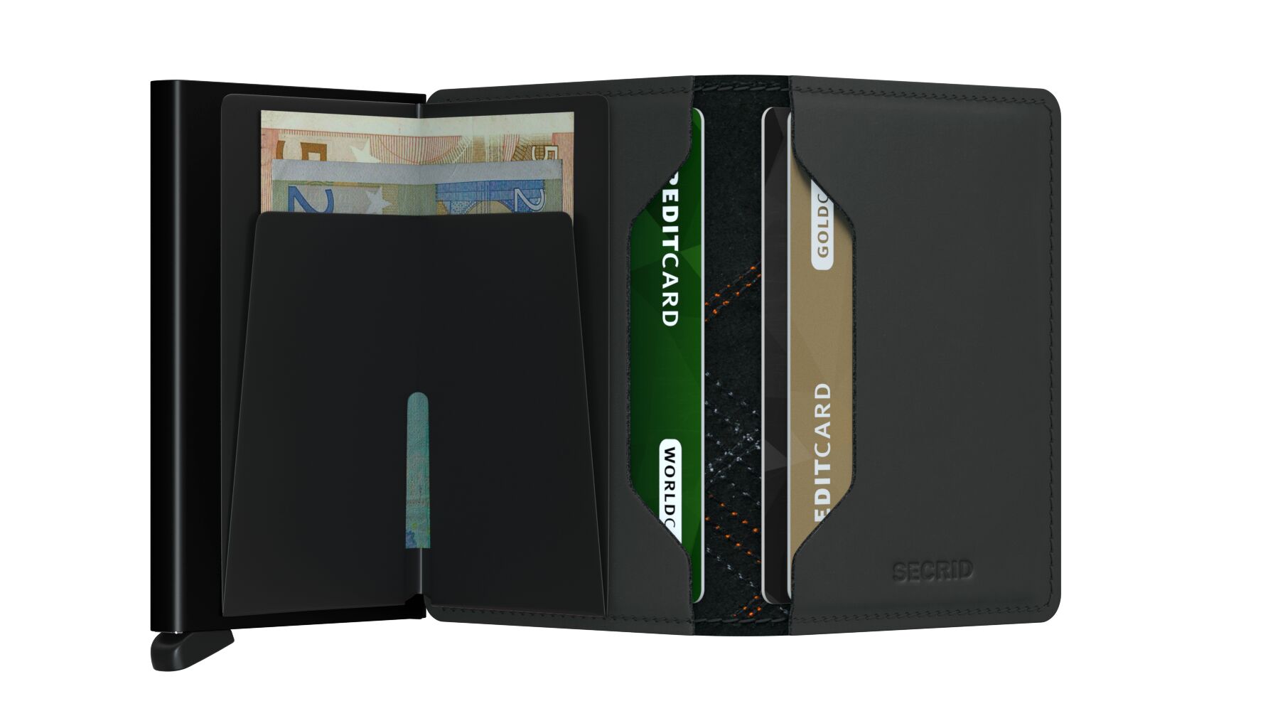 Secrid Slimwallet - Stitch Linea Black/Orange